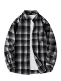 Men's Plus Size Plaid Long Sleeve Shirt thumbnail 4