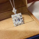 5 Carat 925 Sterling Silver Moissanite Pendant Necklace thumbnail 3