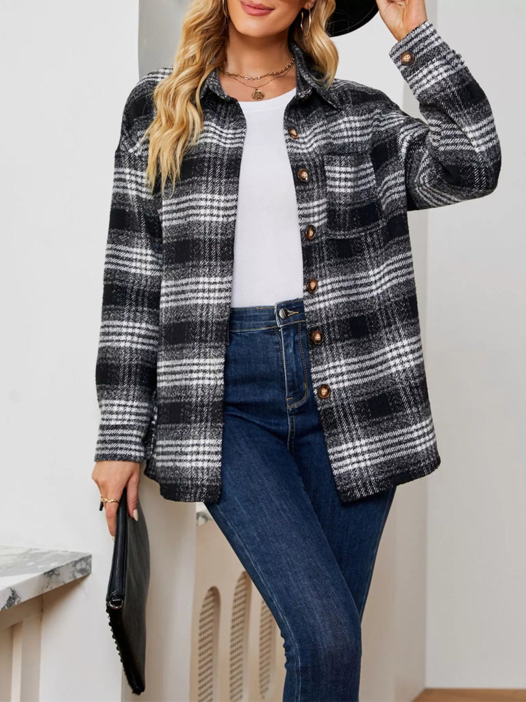 Plaid Button-Up Shirt