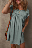 Frilled Gathered Seam Round Neck T Shirt Dress thumbnail 4