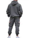 Men's Full Size Casual Half-Zip Hoodie and Cargo Pants Set Plus Size thumbnail 8