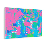 Neon Splash Abstract Canvas Print – Bright Pink & Aqua Modern Wall Art thumbnail 27
