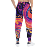 Psychedelic Swirl Joggers — Vibrant All-Over Print Athletic Pants thumbnail 4