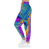 Colorful Marble AOP Joggers — Abstract Purple & Teal Athletic Pants thumbnail 6