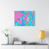 Neon Splash Abstract Canvas Print – Bright Pink & Aqua Modern Wall Art thumbnail 66