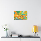Abstract Orange & Green Canvas Art — Vibrant Modern Wall Decor thumbnail 1