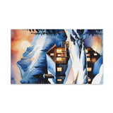 Hand Towel — Cozy Winter Cabin Landscape | Mountain Lodge Snow Scene thumbnail 2