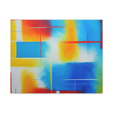 Abstract Color Field Matte Canvas Print — Vibrant Blue, Yellow & Red Stretched Wall Art thumbnail 7
