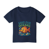 Save Our Oceans Toddler T-Shirt — Cute Fish Environmental Shirt for Kids thumbnail 3