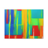 Abstract Rainbow Blocks Matte Canvas Print thumbnail 5