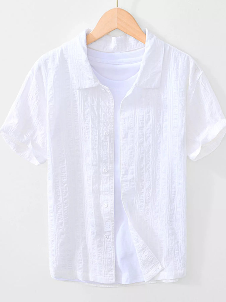 Men's Plus Size Button Up Short Sleeve Shirt