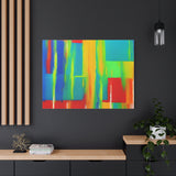 Abstract Rainbow Blocks Matte Canvas Print thumbnail 91