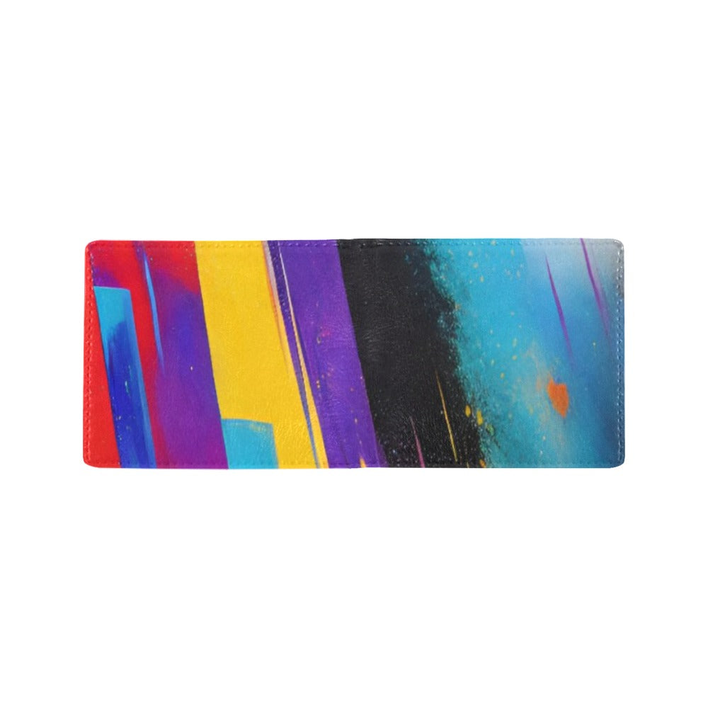 Bifold Stylish Men’s Wallet – PU Leather All-Over Print Slim Card & Cash Wallet