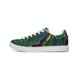 Low-Top Sneakers — Green Marble Swirl Leather Design thumbnail 3