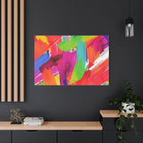 Abstract Rainbow Brushstrokes Matte Canvas Wall Art — Vibrant Stretched 1.25" thumbnail 88