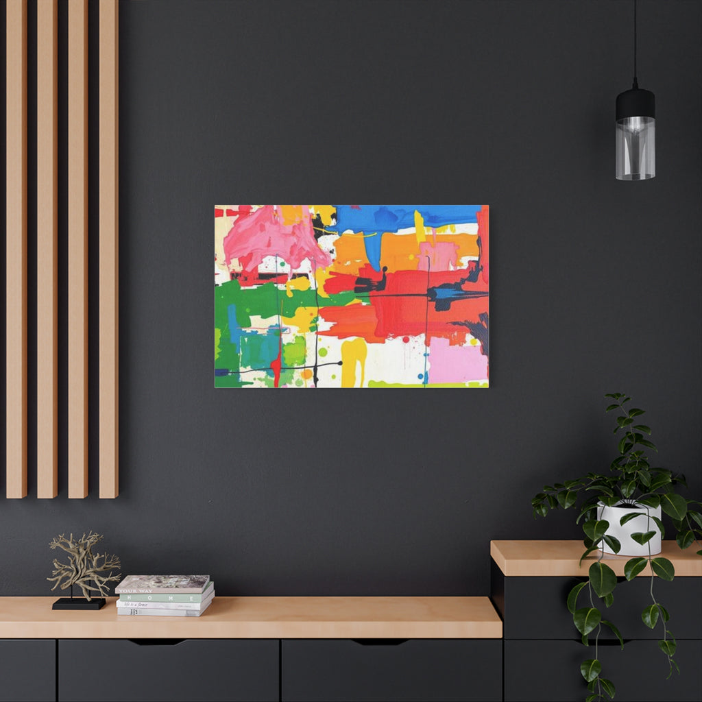 Abstract Color Splash Matte Canvas Print — Vibrant Modern Wall Art