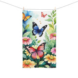 Butterfly Garden Hand Towel — Floral Spring Decorative Kitchen or Bath Towel thumbnail 3