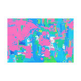 Neon Splash Abstract Canvas Print – Bright Pink & Aqua Modern Wall Art thumbnail 25
