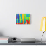 Abstract Rainbow Blocks Matte Canvas Print thumbnail 30