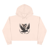 Angel Rider Crop Hoodie — Gothic Winged Angel Graphic Crop Sweatshirt thumbnail 2