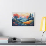 Watercolor Mountain Landscape Canvas Print — Stretched Matte Wall Art thumbnail 10
