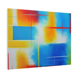 Abstract Color Field Matte Canvas Print — Vibrant Blue, Yellow & Red Stretched Wall Art thumbnail 89
