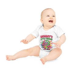 Baby Bodysuit – “Mommy’s Little Terror” Colorful Monster Organic Onesie