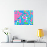 Neon Splash Abstract Canvas Print – Bright Pink & Aqua Modern Wall Art thumbnail 63