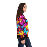 Butterfly Glow Bomber Jacket — Vibrant Neon Butterflies All-Over Print thumbnail 5