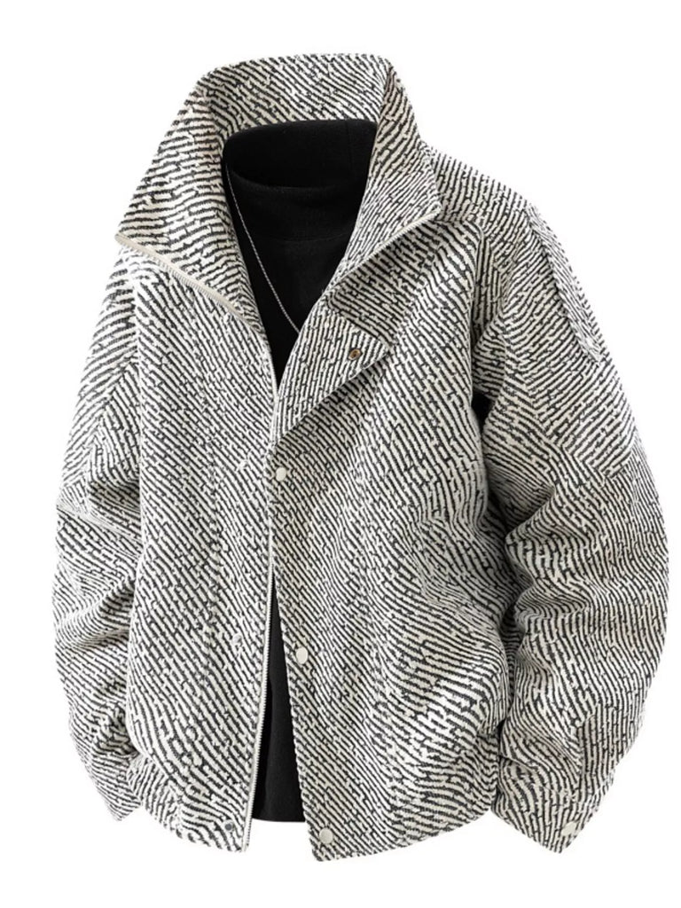 Men's Plus Size Snap Down Long Sleeve Jacket