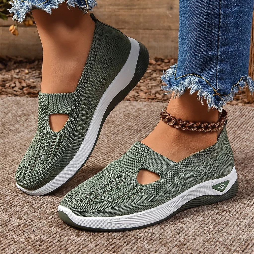 Round Toe Mesh Slip-Ons
