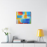 Abstract Color Field Matte Canvas Print — Vibrant Blue, Yellow & Red Stretched Wall Art thumbnail 54