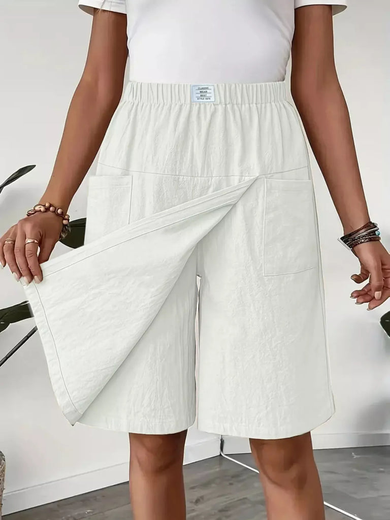 Elastic Waist Wrap Skort