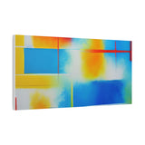 Abstract Color Field Matte Canvas Print — Vibrant Blue, Yellow & Red Stretched Wall Art thumbnail 56