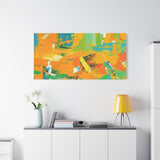 Abstract Orange & Green Canvas Art — Vibrant Modern Wall Decor thumbnail 96