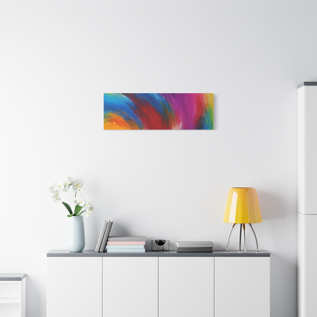 Abstract Rainbow Swirl Matte Canvas Print (Stretched)