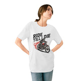 Ride Till Die Motorcycle T-Shirt — Biker Skull & Flames Tee thumbnail 4