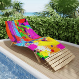 Abstract Neon Paint Brushstroke Beach Towel — Vibrant Color Splash Summer Towel thumbnail 12