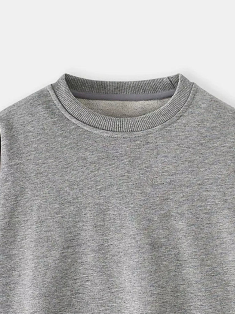 Children's Casual Solid Color Crew Neck Sweatshirt