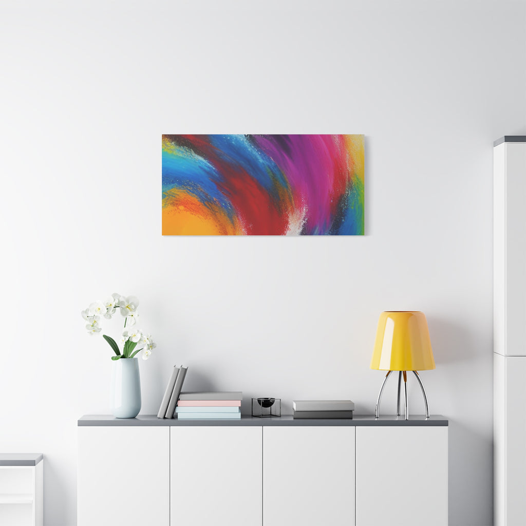 Abstract Rainbow Swirl Matte Canvas Print (Stretched)