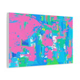 Neon Splash Abstract Canvas Print – Bright Pink & Aqua Modern Wall Art thumbnail 47