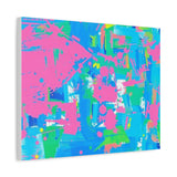 Neon Splash Abstract Canvas Print – Bright Pink & Aqua Modern Wall Art thumbnail 44