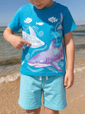 Children's Shark Print Cotton T-Shirt thumbnail 1