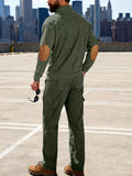 Men's Full Size Casual Button Detail Top and Pants Set Plus Size thumbnail 7