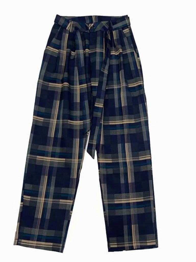 Men's Plus Size Plaid Pattern Relaxed Fit Pants