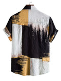Men's Plus Size Color Block Button Up Shirt thumbnail 6