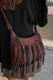 Suede Fringe Adjustable Strap Shoulder Bag thumbnail 11