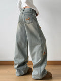 Embroidered Wide Leg Jeans thumbnail 4