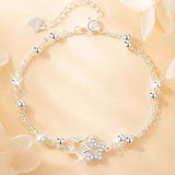 925 Sterling Silver Zircon Star Chain Bracelet thumbnail 6