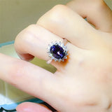 2 Carat 925 Sterling Silver Oval Moissanite Ring thumbnail 1